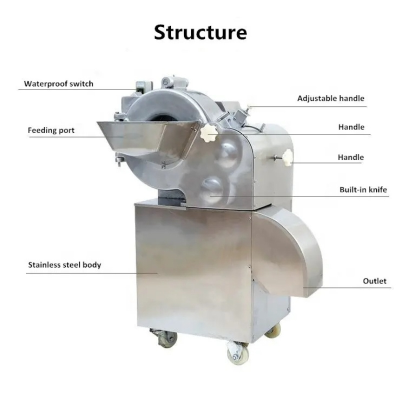 Multifunctional Electric Fruit Chopper / Tomato Cube Dicing Slicing Machine / Potato Cube Cutting Machine