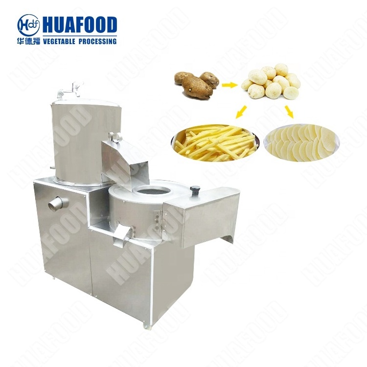 Automatic peeling and cutting machine potato washer peeler and slicer machine