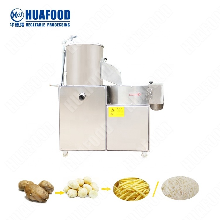 Automatic peeling and cutting machine potato washer peeler and slicer machine