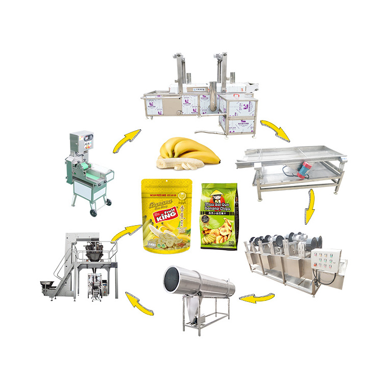 High Quality Banana Peeling Slicer Cutting Frying Production Line Plantain Chips Making Machine