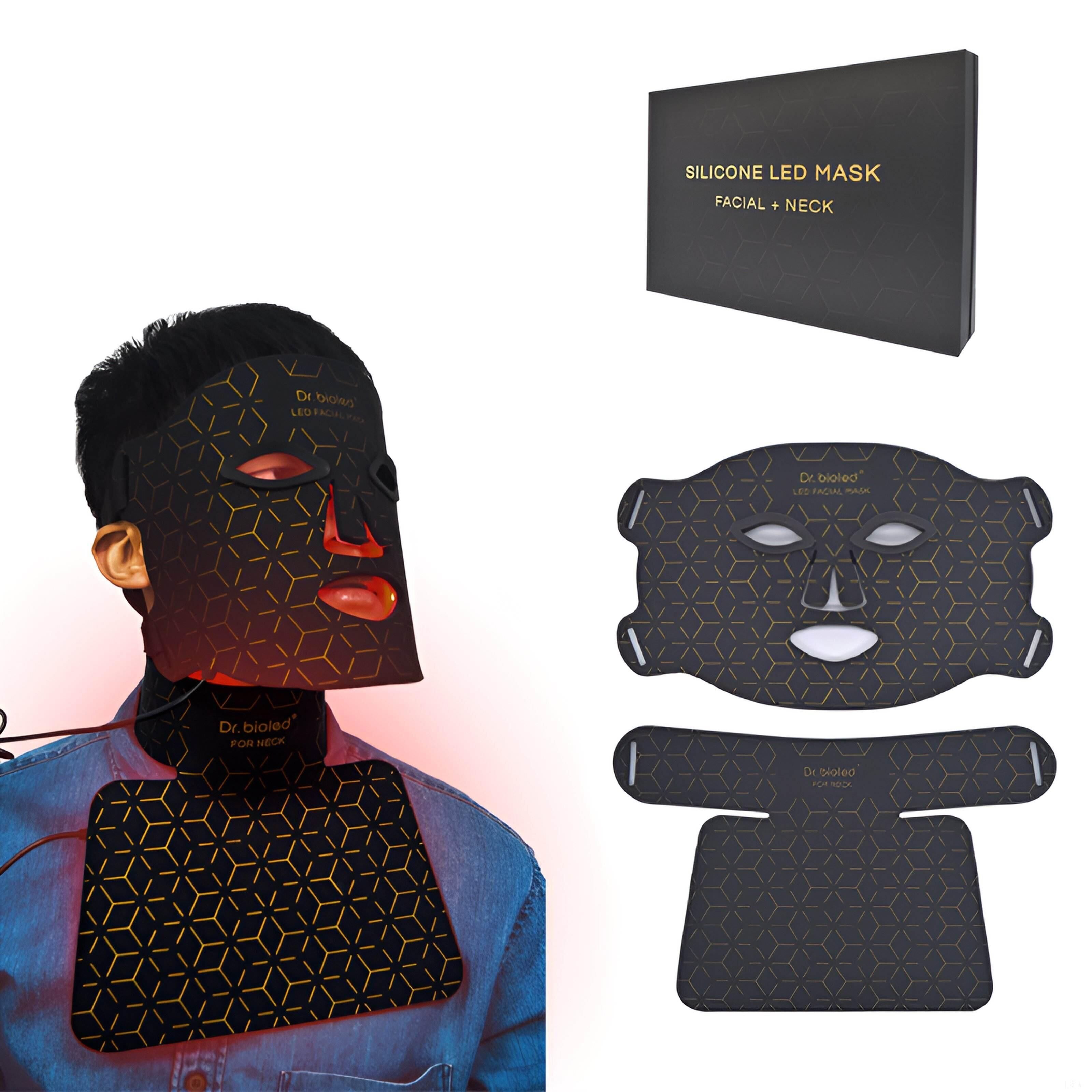 Silicon LED Light Photon Near infrared Blue Red Light Therapy Facial Skin light Pro Mask With Neck Strap