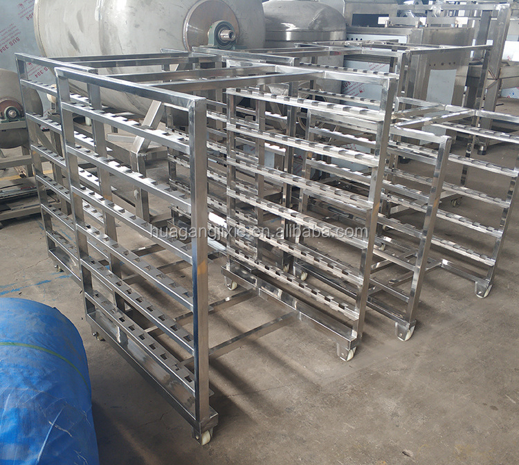 Huagang Customized 304 stainless steel Sausage Smoking Trolley / Meat Hanging cart for smoke oven