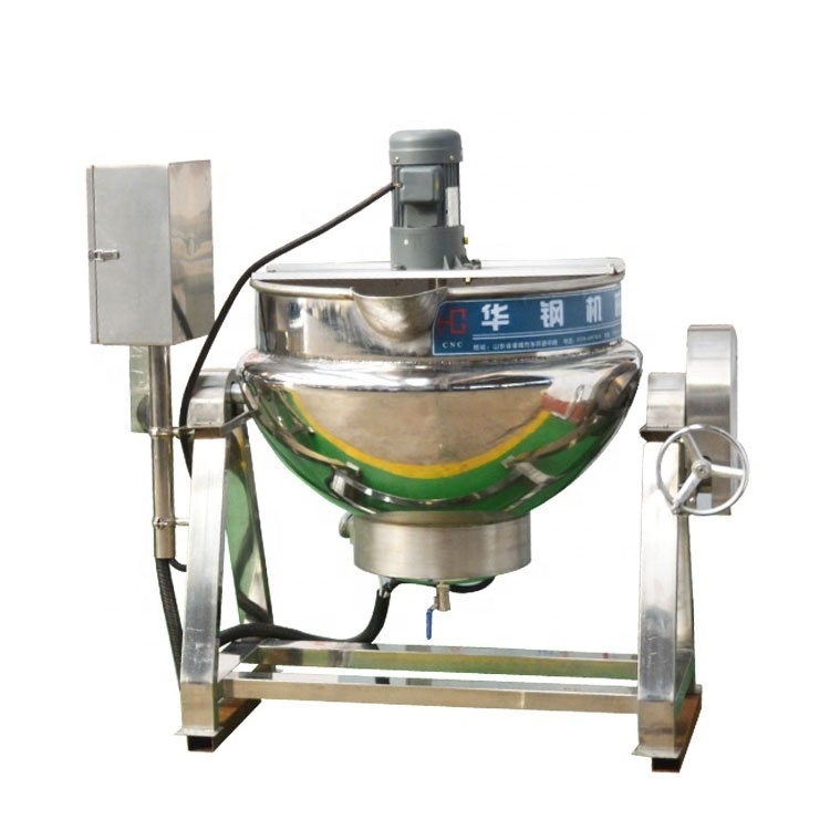 100 liter gas jacket cooking kettle steam heating jacketed kettle double cooking mixer pot milk boiler