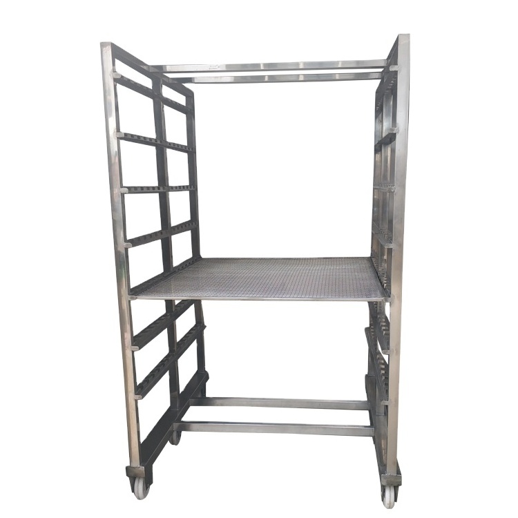 Huagang Customized 304 stainless steel Sausage Smoking Trolley / Meat Hanging cart for smoke oven