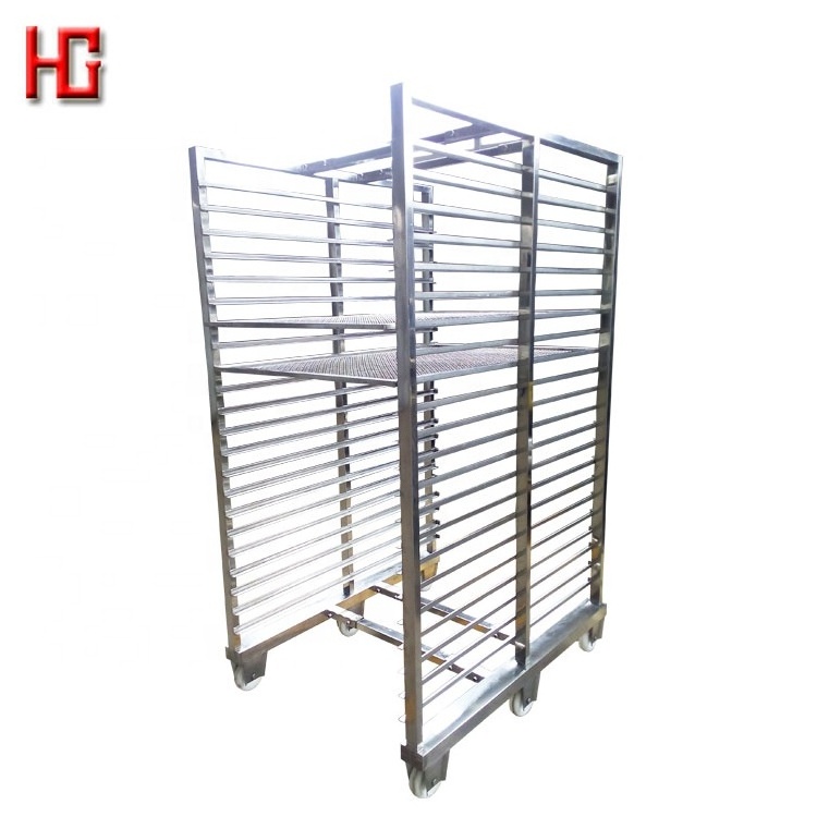 Customized smoker sausage hanging poles / salmon fish smoking trolley drying trays pallet / meat hanging cart for smoke oven