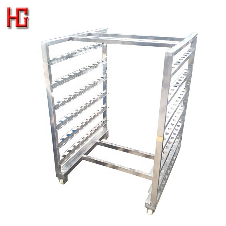 Customized smoker sausage hanging poles / salmon fish smoking trolley drying trays pallet / meat hanging cart for smoke oven