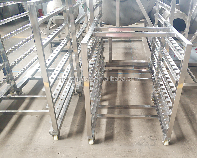 Huagang Customized 304 stainless steel Sausage Smoking Trolley / Meat Hanging cart for smoke oven