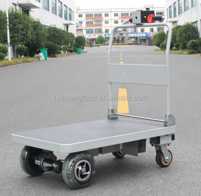 HG-101Electric Trolley Cart Four Wheels Electrical Platform Cart Powered Trolley