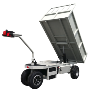 Electric Dump Cart Four Wheels Truck Powered Hand Trolley Transport Trolley