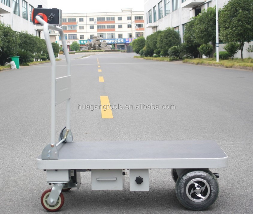 HG-101Electric Trolley Cart Four Wheels Electrical Platform Cart Powered Trolley