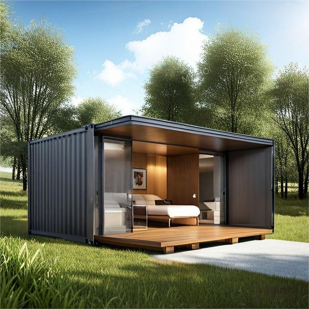 Low Price Prefab House 2 Bedroom Cheap Prefabricated Tiny House On Wheels Container Home On Trailer LL