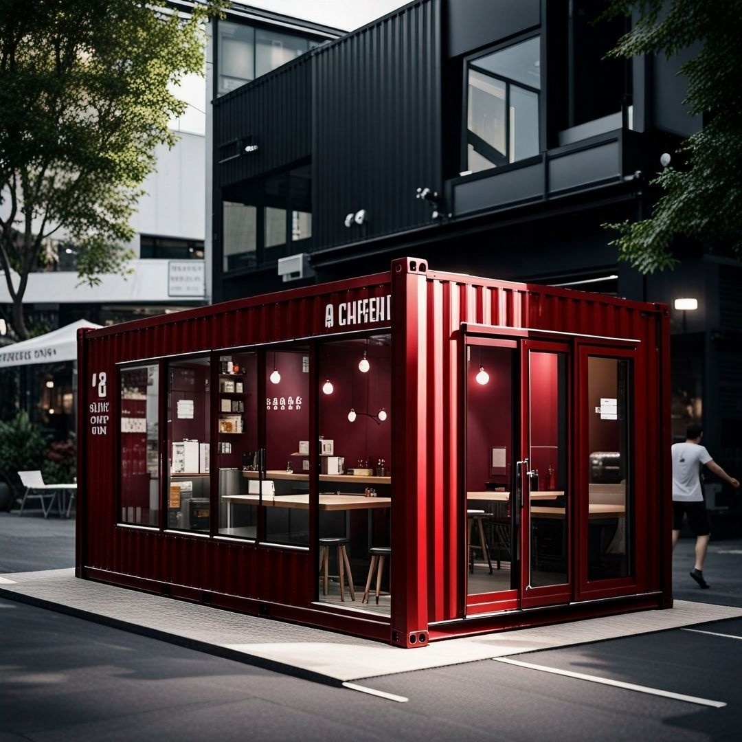 Fashionable Container Coffee Shop Drive Thru Mobile Container Kiosk Restaurant With Kitchen And Seats LL