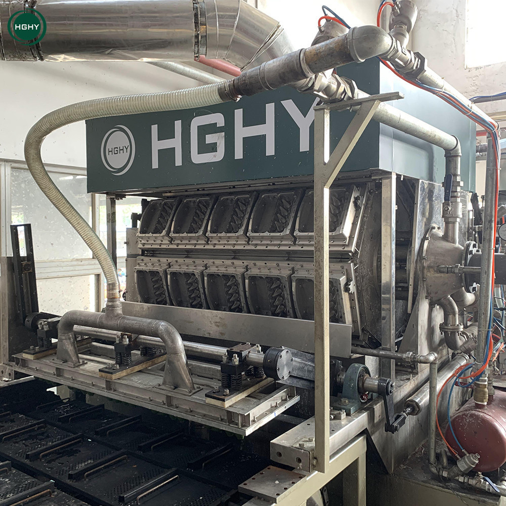 Hghy Eggs Packaging Try Making Machine Automatic Biodegradable Box Cartons Tray Production Line Sugarcane Waste Pulping Machine