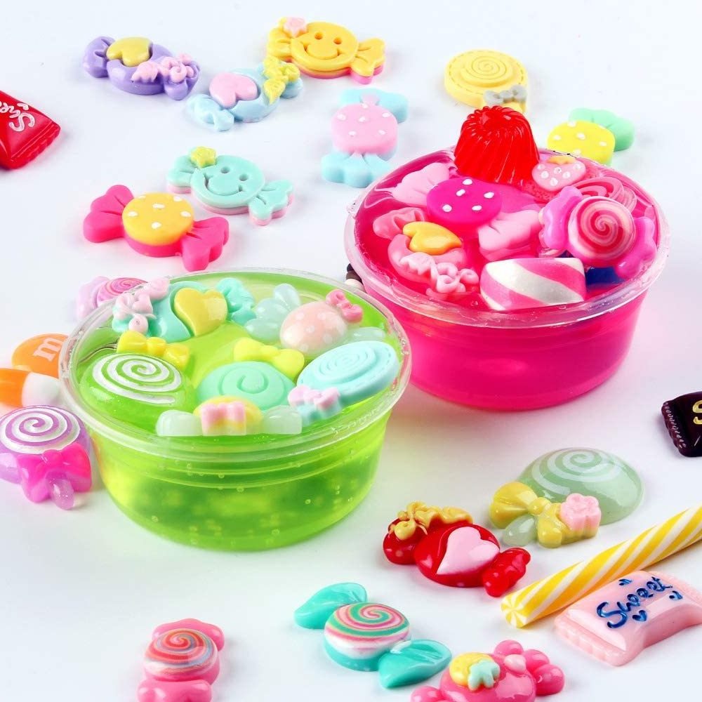 Miniature Cute Slime Charms Toys Mixed Pretend for Dollhouse DIY Play Resin Mini Candy Sweets