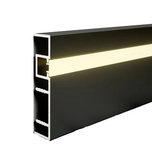 2024 New Customized led light with aluminum alloy skirting board LED Profile Strip Metal Skirting line Floor Accessories