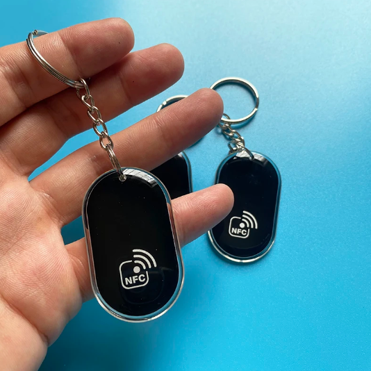 Epoxy NFC Ntag213 Key Tag ISO14443A Proximity 13.56MHz RFID Smart Cards Keychain for Sharing Social Media Contact Information