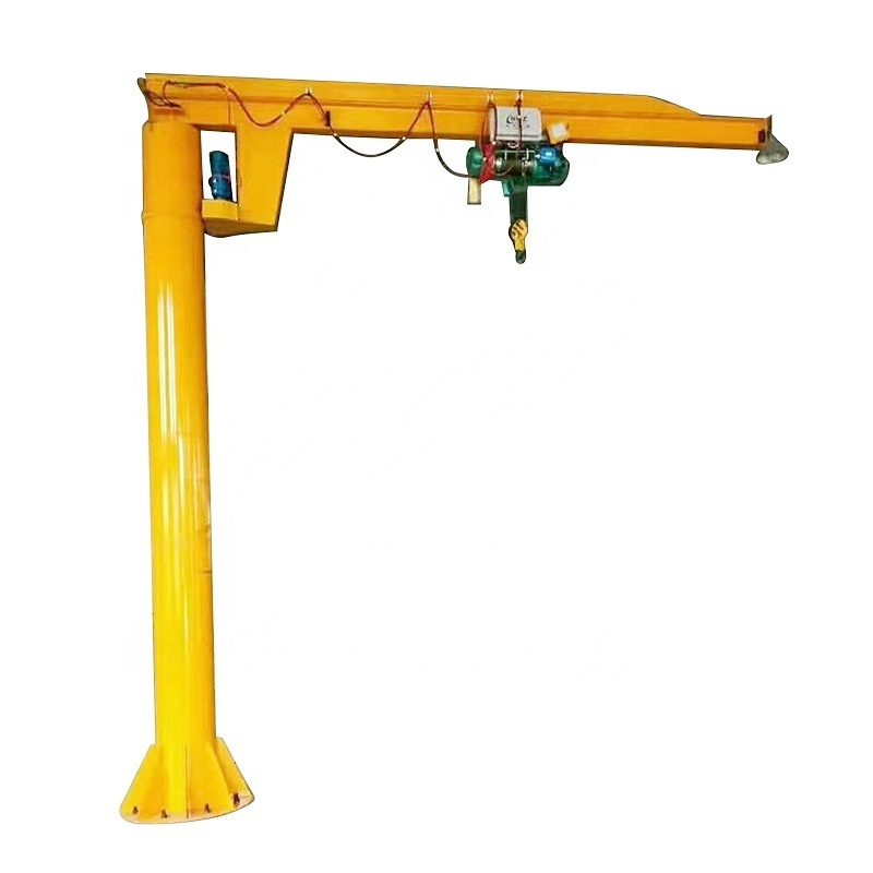 Small Jib Crane Safe flexible rotation 500kg 1000kg lifting capacity mobile cantilever crane with electric chain hoist