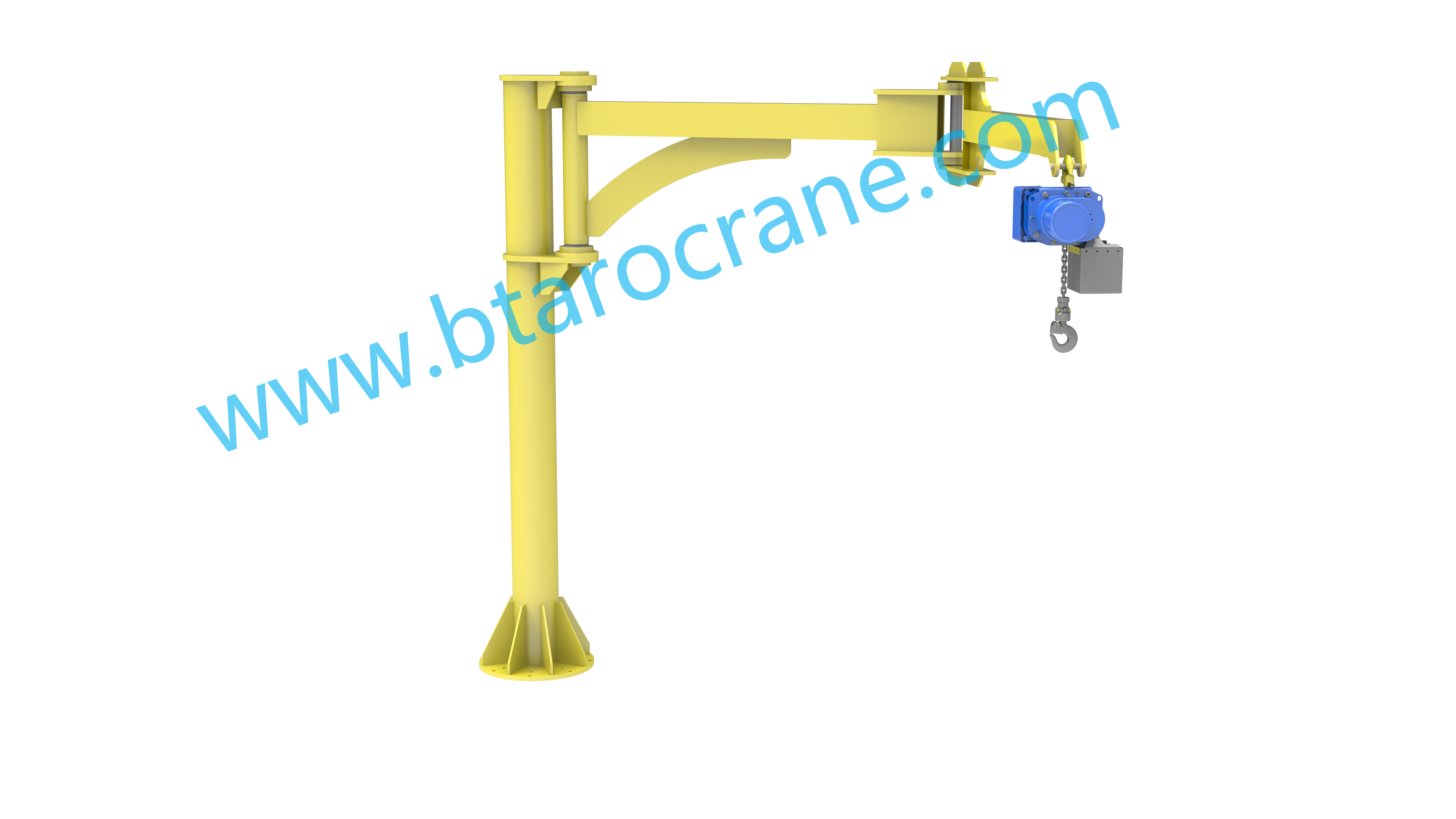 Industrial handler Small Jib crane manual rotate flexible turning armfoldable 1500kg capacity cantilever crane with chain hoist