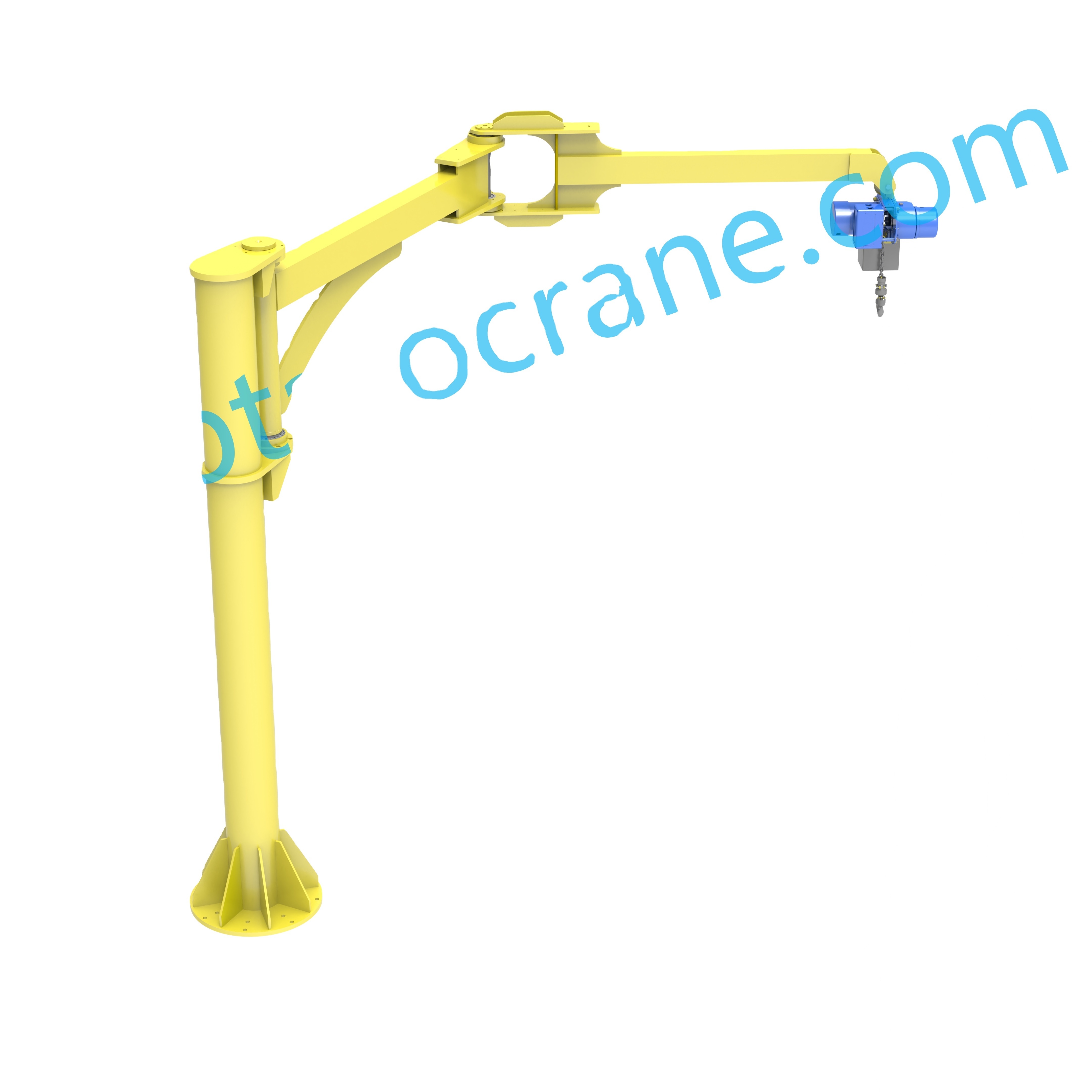 Industrial handler Small Jib crane manual rotate flexible turning armfoldable 1500kg capacity cantilever crane with chain hoist