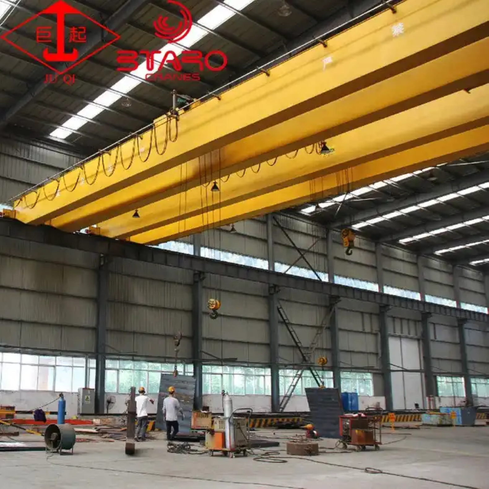 Industrial  lifting machines QD 50 tons Double girder overhead crane with crane cab  heavy duty workshop electric hoist crane