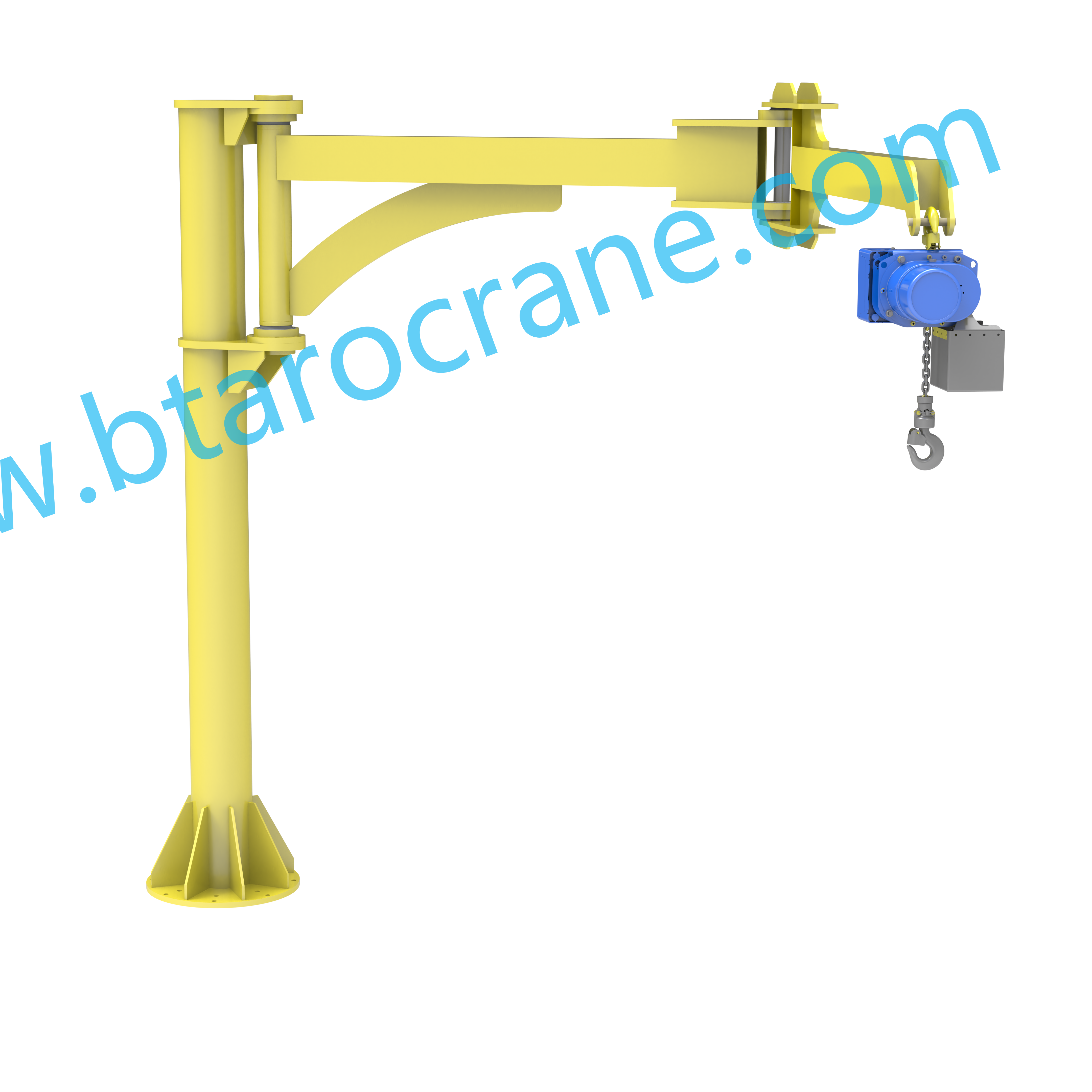 500KG Column JIB crane knuckle arm crane warehouse workshop lifting crane equipment with hoist