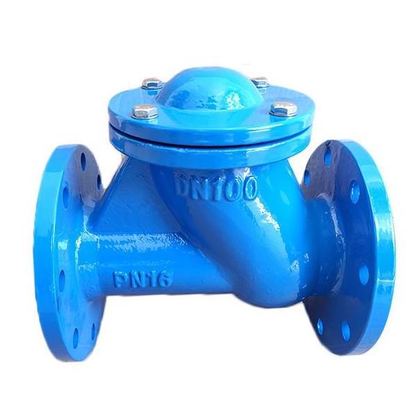 Ball check valve with flanged made of nodular cast iron, bolted cover, suitable for installation in vertical or horizontal pipes