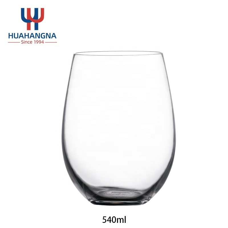 Premium Wine Glass 15 Ounces Borosilicate Crystal Clear Stemless Wine Glasses For Red Wine Juice Water