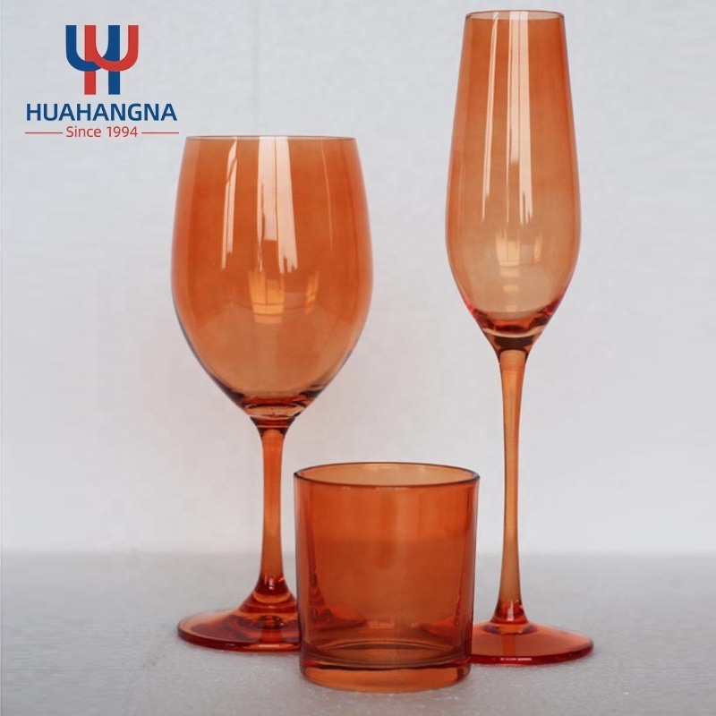 China Event Wedding Novelty Pink Wine Glass Set Custom Color Wholesale Crystal Red Wine Glasses