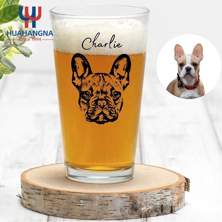 Wholesale Premium HUAHANGNA Personalized Barware Home Restaurant Transparent Pint Glass Custom Logo for Beer Cocktail Beverages