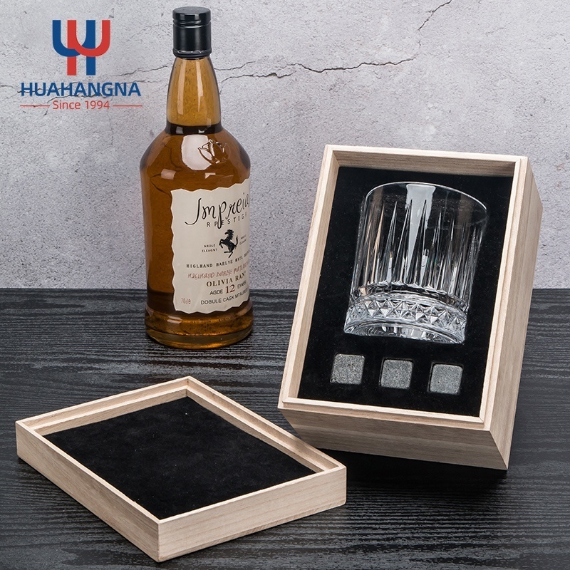 Premium Whiskey Glass and Stones Set Custom Logo Old Fashioned Bourbon Crystal Whisky Glass Gift Set for Cocktail Shot Liquor