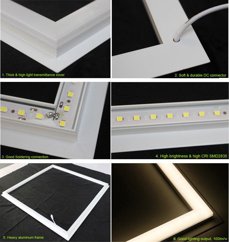 New Products 30X30 30X60 60X60 60X120 1X2 2X2 1X4 2X4 24W 30W 48W 72W Recessed Mounting Aluminium Led Flat Frame Panel Light