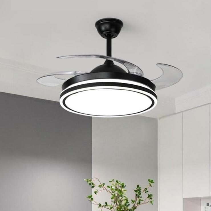 Modern Ceiling Fan With Led Light Remote Control Hidden Blades Electric Led Ceiling Fans With Light