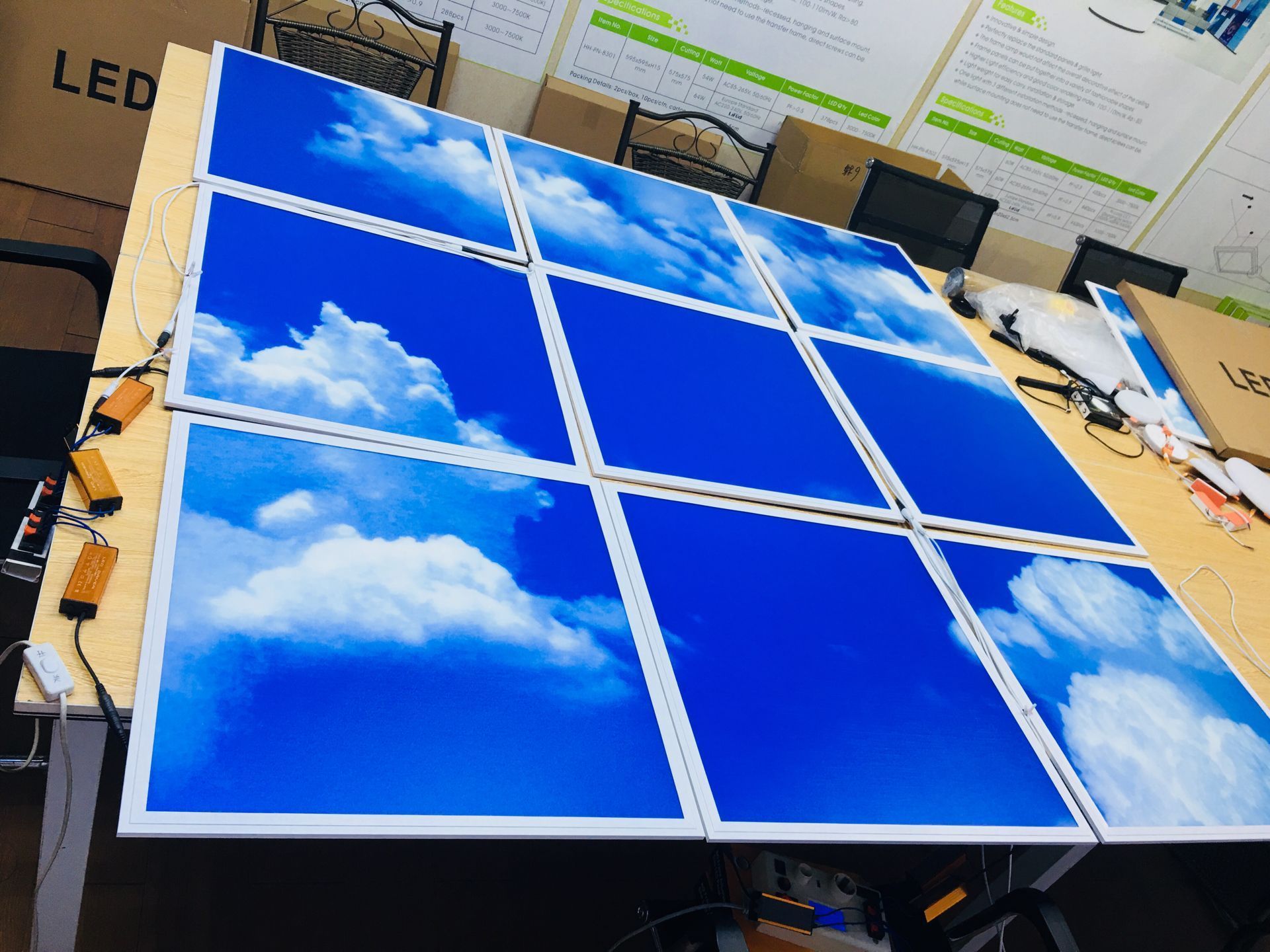 Promotion Faux Led Ceiling Panel Blue Sky Lights,Artificial Skylight 600X600Mm