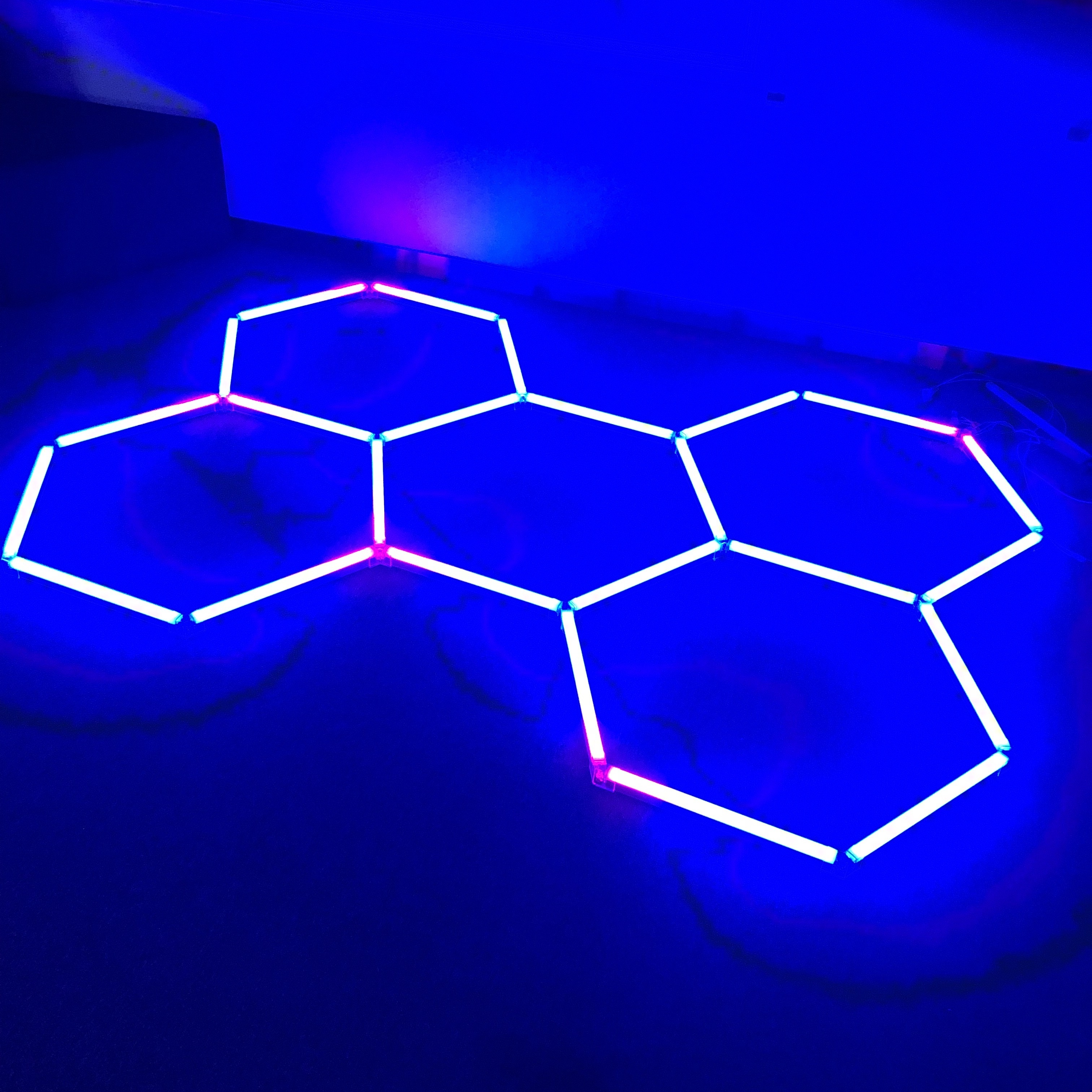 Smart Hexagon RGB Light Ceiling RGB Hexagonal Lights RGB LED Hexagon Garage Light