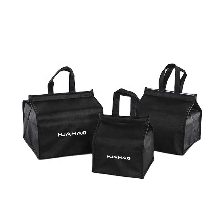 Huahao New Thick Insulated Bag Thermal Food Reusable Nonwoven Cooler Bag Lunch Bag for Cans Aluminum Foil Carton Packing Outdoor