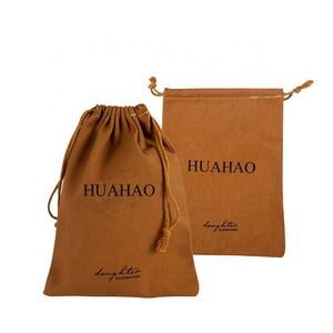 huahao new custom logo recycled canvas cotton drawstring shoe bags logo cotton dust bag 100% cotton