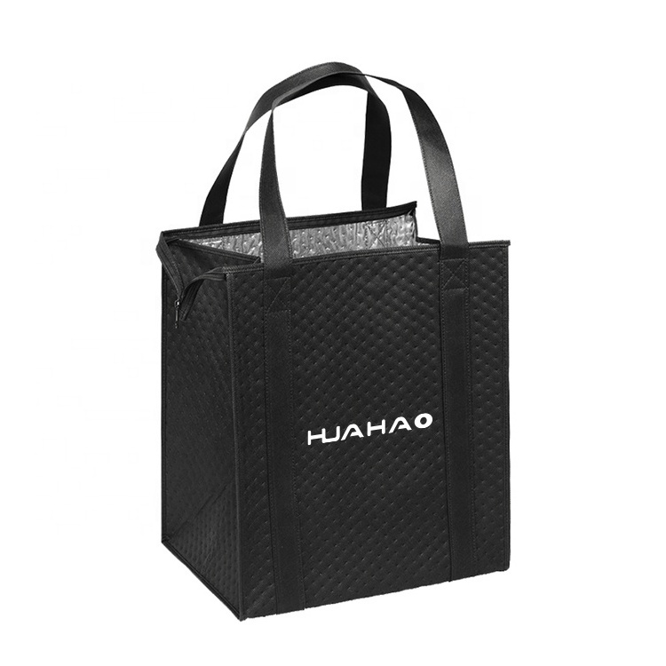 Huahao New Thick Insulated Bag Thermal Food Reusable Nonwoven Cooler Bag Lunch Bag for Cans Aluminum Foil Carton Packing Outdoor