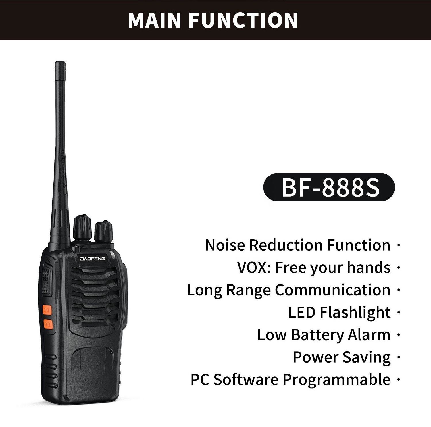 Custom Walkie Talkie 10km Long Walkie Distance BF 888S Talkie Explosion-proof Waterproof Grade Dual Frequency Walkie Talkie