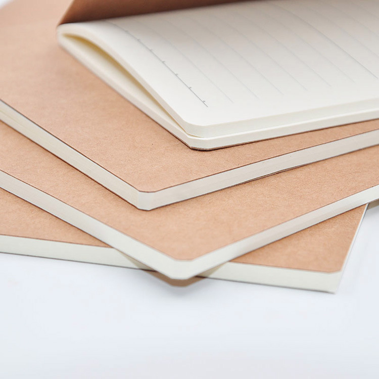 Ready to Ship Cheap A5 Soft Cover Plain Recycled Paper Notebook Kraft Cover Notebook