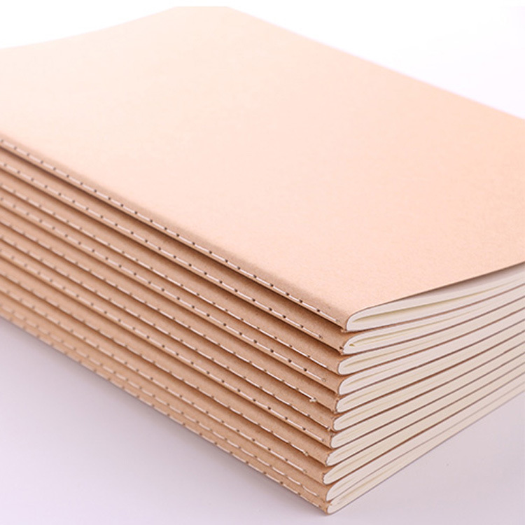 Ready to Ship Cheap A5 Soft Cover Plain Recycled Paper Notebook Kraft Cover Notebook