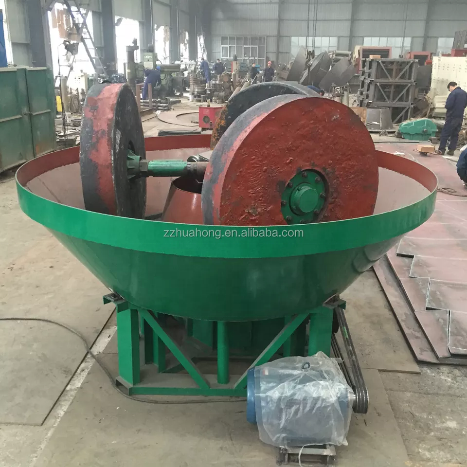 Double wheel three wheel wet pan mill production of 5 tons 1200 1400 1500 1600 gold roller casting roller