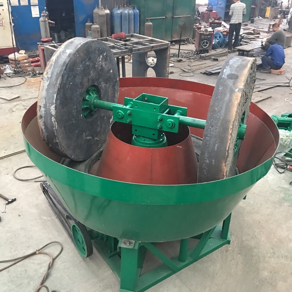 Double Wheel Dressing Rock Gold Grinding mill Machine,1100, 1200 Wet Pan Mill