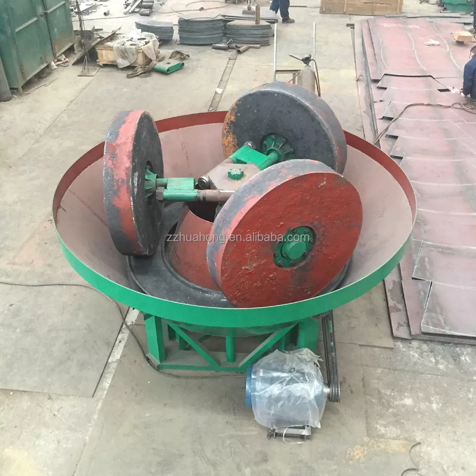 Double wheel three wheel wet pan mill production of 5 tons 1200 1400 1500 1600 gold roller casting roller