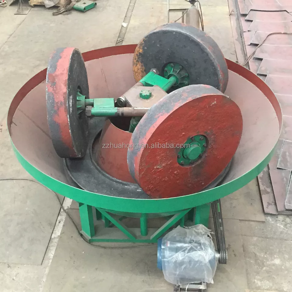 Double wheel three wheel wet pan mill production of 5 tons 1200 1400 1500 1600 gold roller casting roller