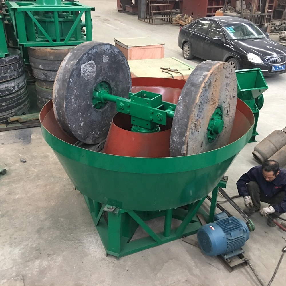 Double Wheel Dressing Rock Gold Grinding mill Machine,1100, 1200 Wet Pan Mill