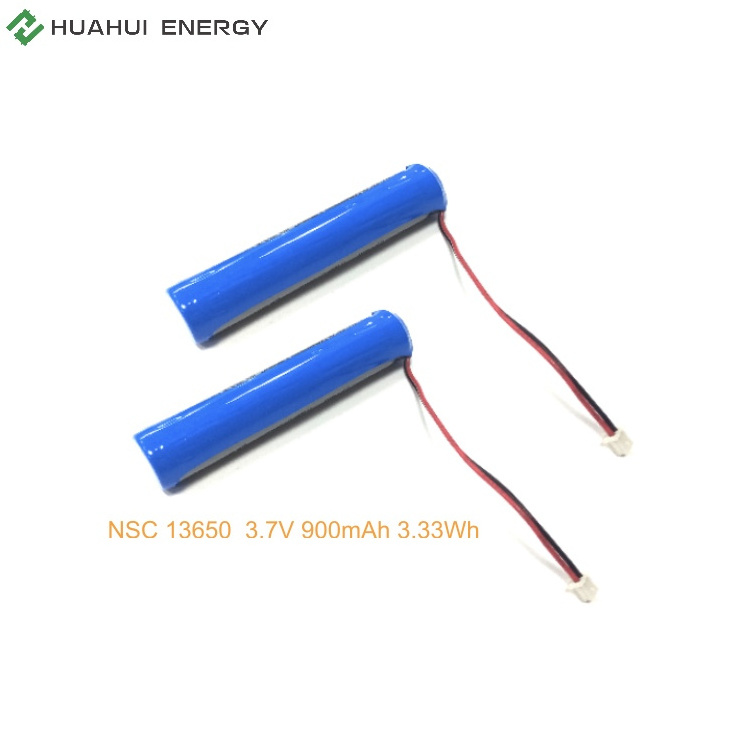 Huahui New Energy rechargeable ternary battery 37v 13650 900mAh for beauty tools