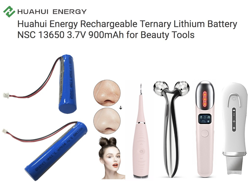 Huahui New Energy rechargeable ternary battery 37v 13650 900mAh for beauty tools