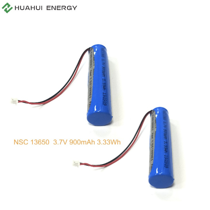 Huahui New Energy rechargeable ternary battery 37v 13650 900mAh for beauty tools