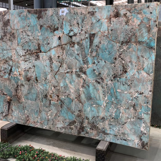 Polished amazonite granite slabs natural stone amazon green import stone