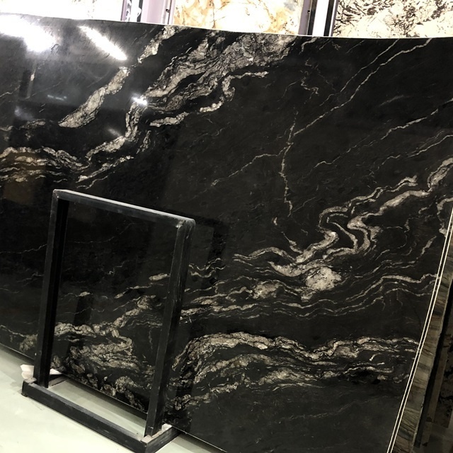 black sea wave titanium cosmic black granite for vanity top and kitchen top